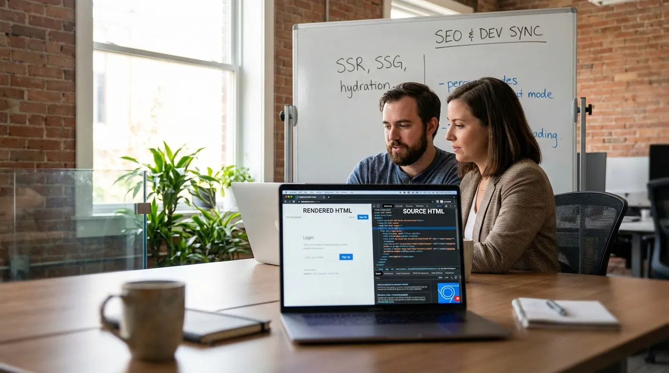 Developer and SEO collaboration review session