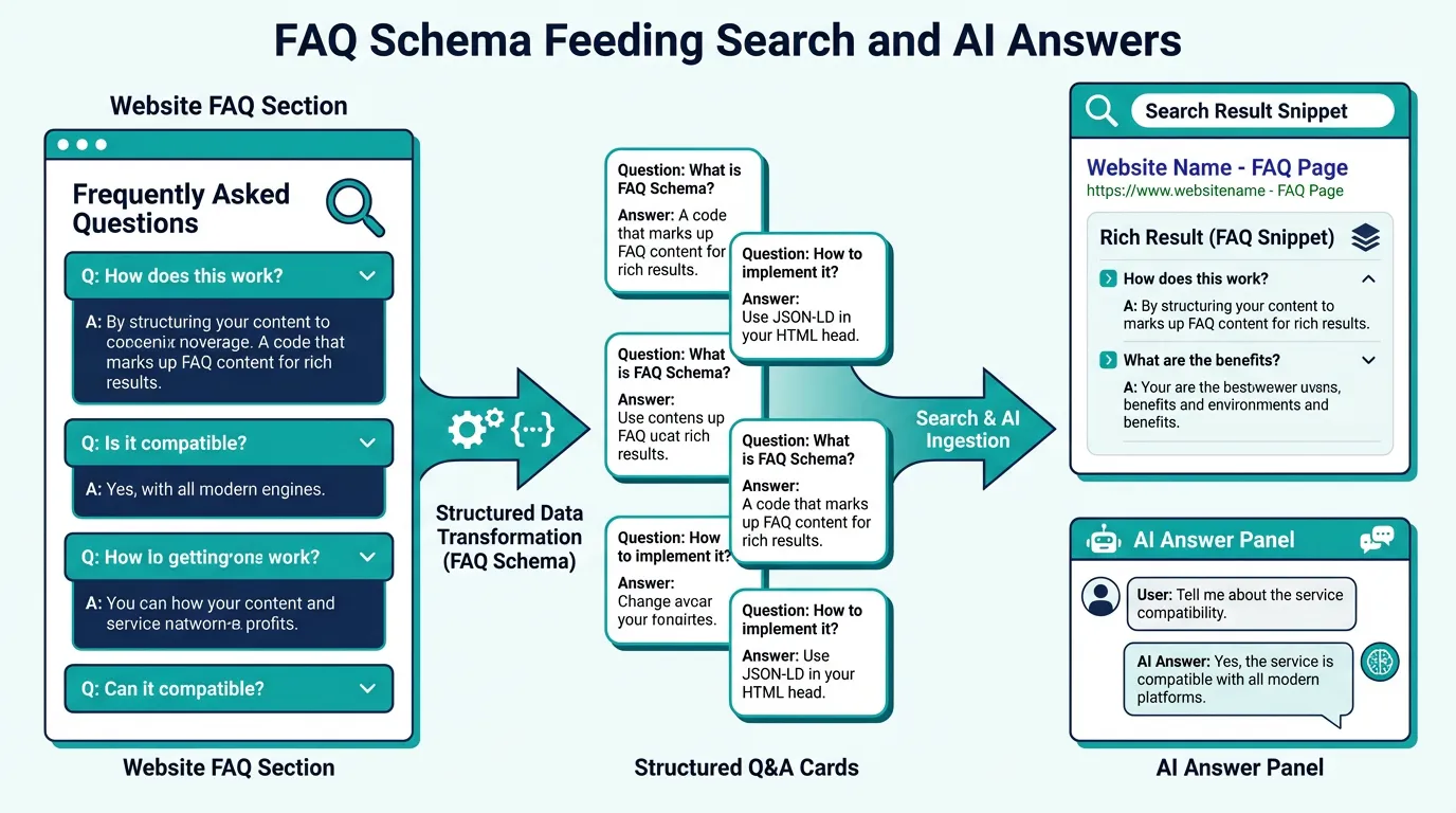 FAQ Schema Feeding Search and AI Answers