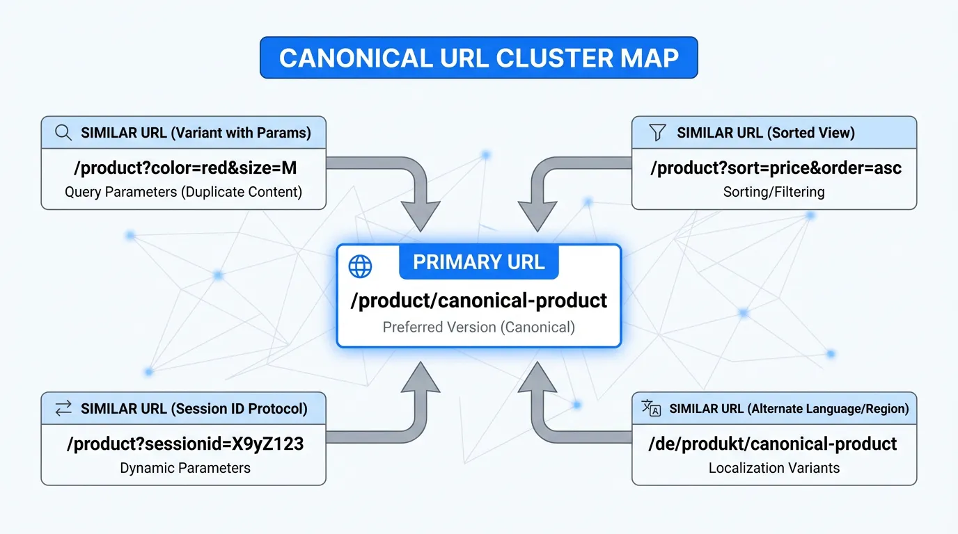 Canonical URL Cluster Map