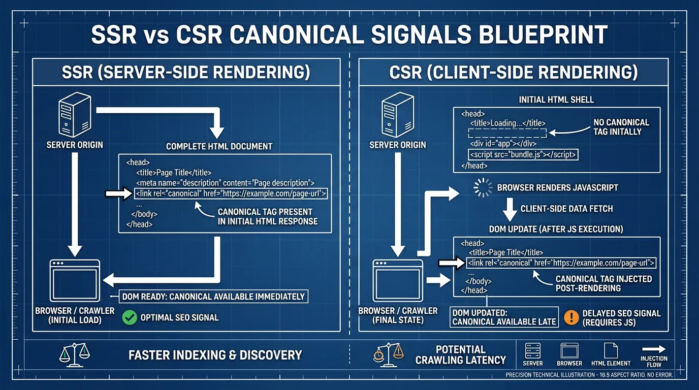 SSR vs CSR Canonical Signals Blueprint