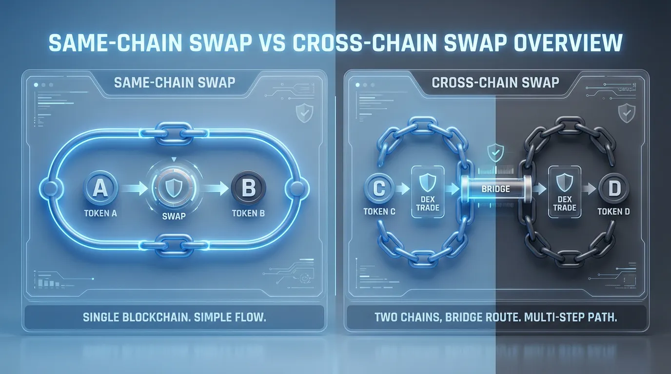 Same-chain swap vs cross-chain swap overview