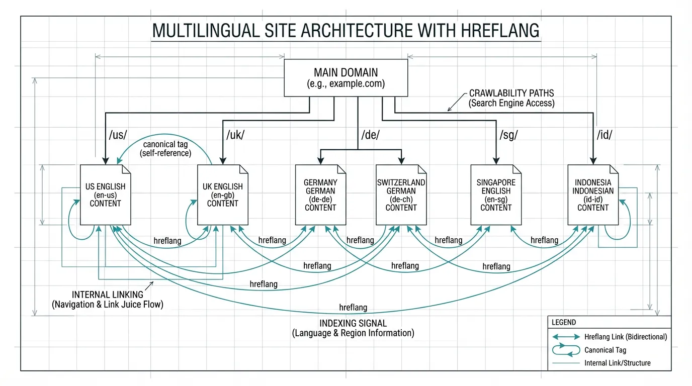 Multilingual site architecture with hreflang
