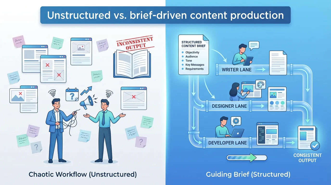 Unstructured vs. brief-driven content production