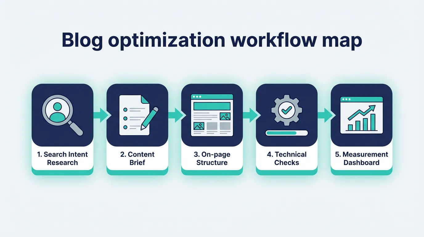 Blog optimization workflow map