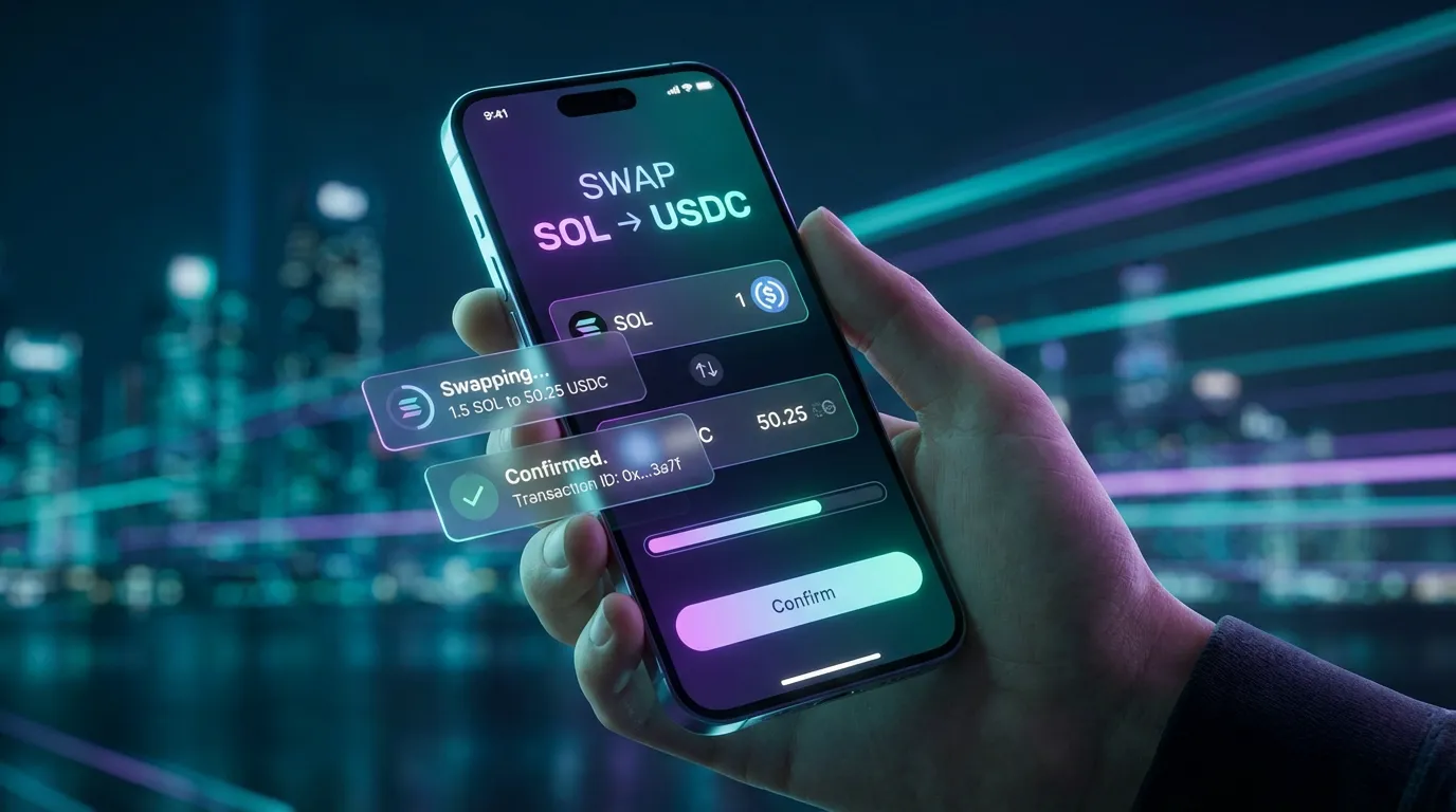 Fast mobile swap on Solana