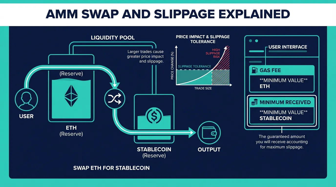 AMM swap and slippage explained