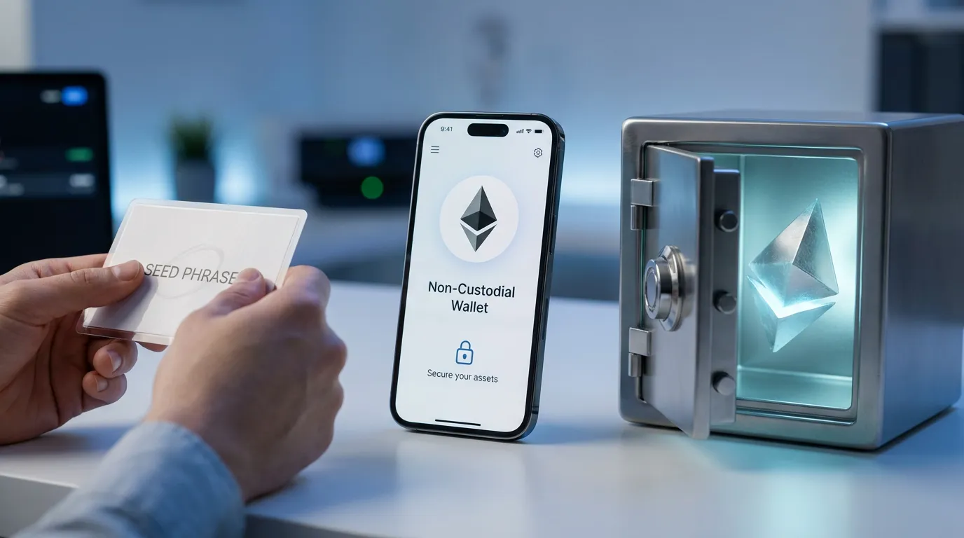 Non-custodial wallet security concept