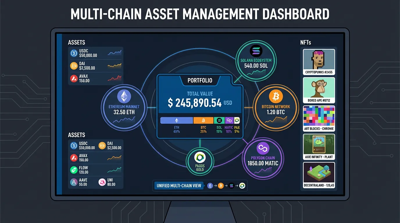 Multi-chain asset management dashboard