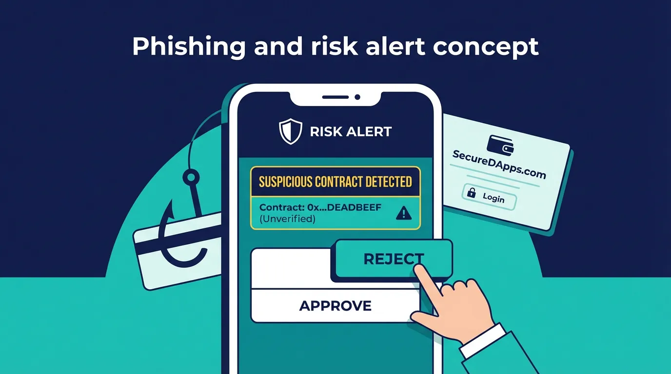 Phishing and risk alert concept