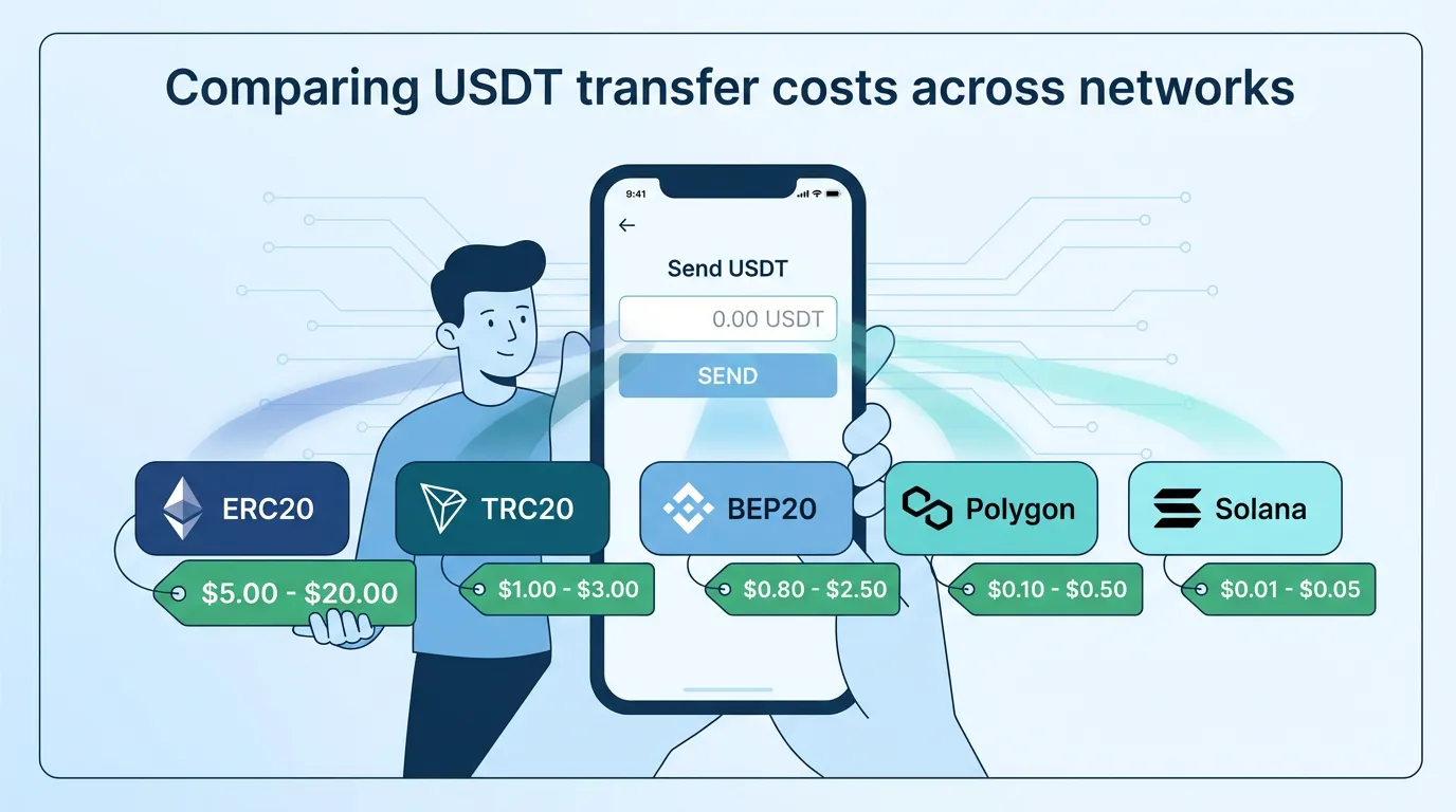 Comparing USDT transfer costs across networks