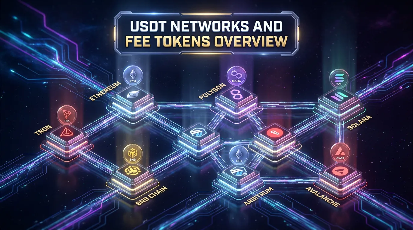 USDT networks and fee tokens overview