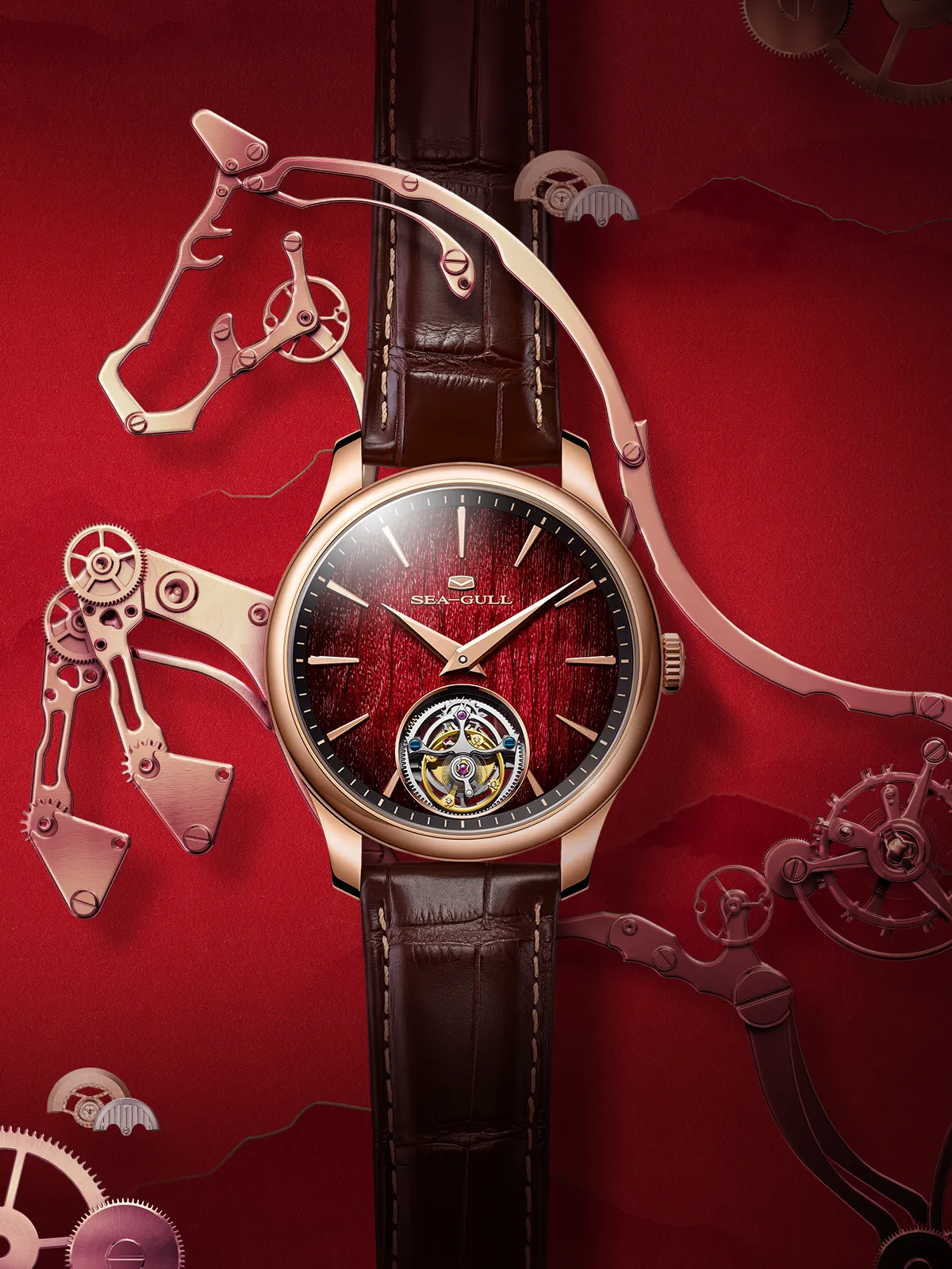 tourbillon dress watch on wris