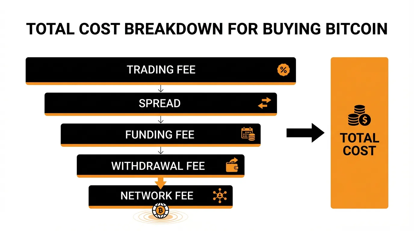 Desglose del costo total para comprar Bitcoin