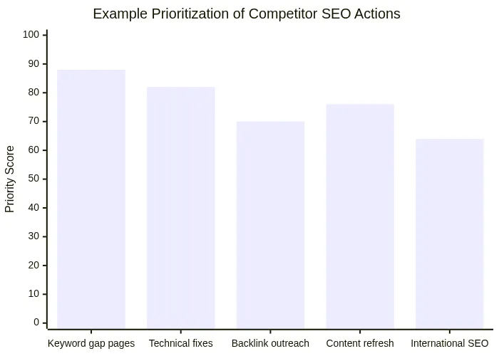 Example Prioritization of Competitor SEO Actions