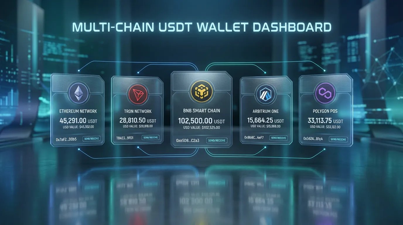 多链 USDT 钱包仪表盘