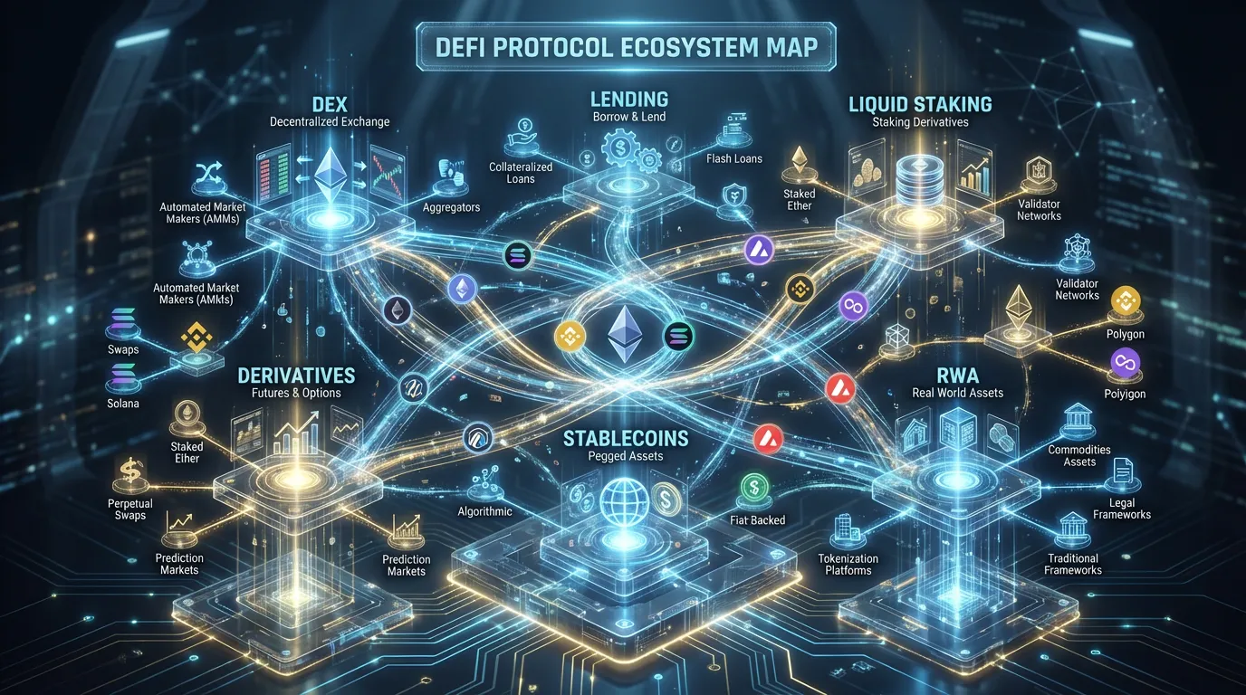 DeFi protocol ecosystem map