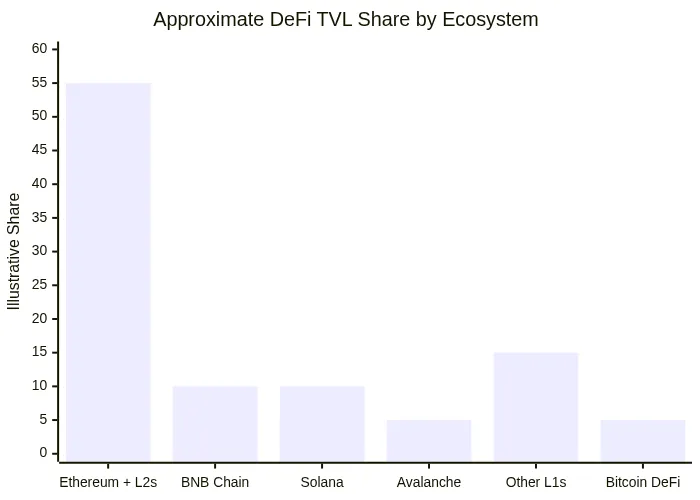 Approximate DeFi TVL Share by Ecosystem