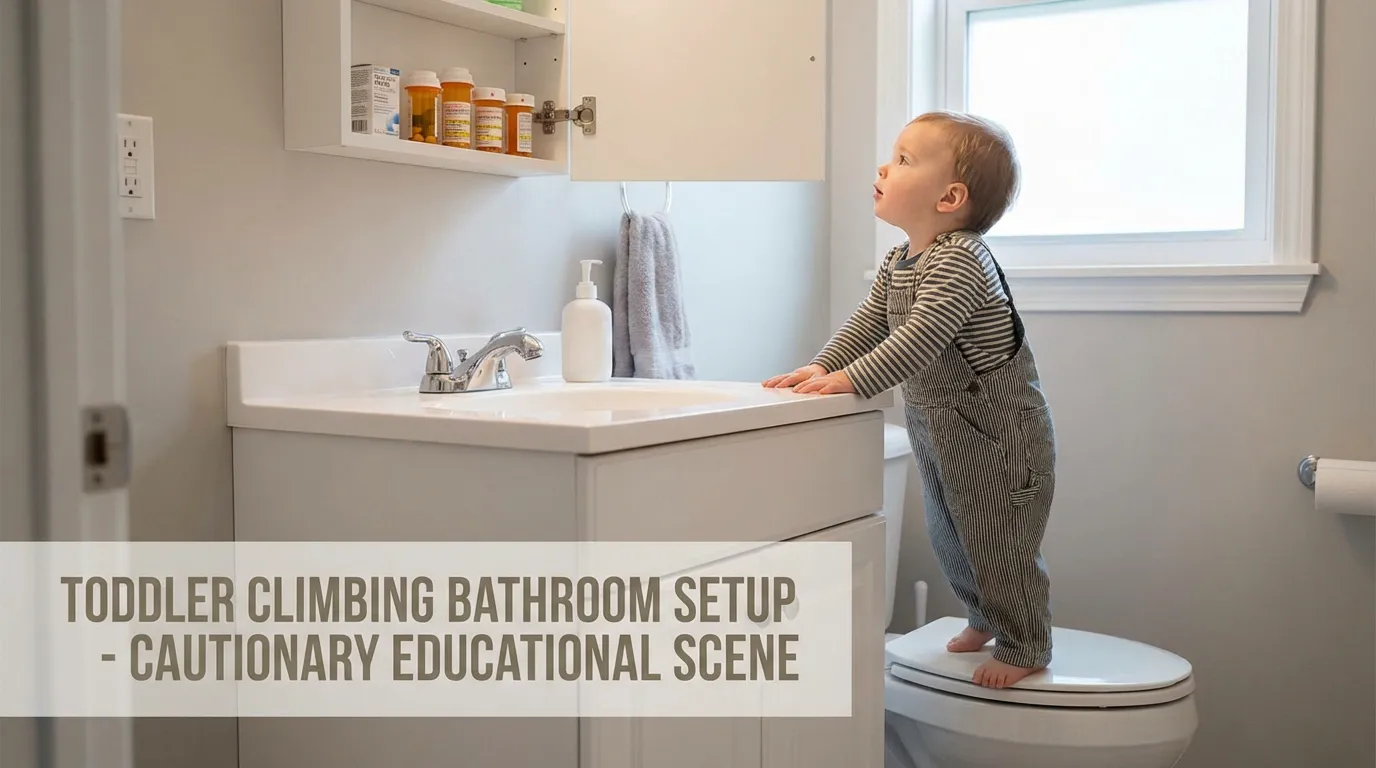 Toddler Climbing Bathroom Setup