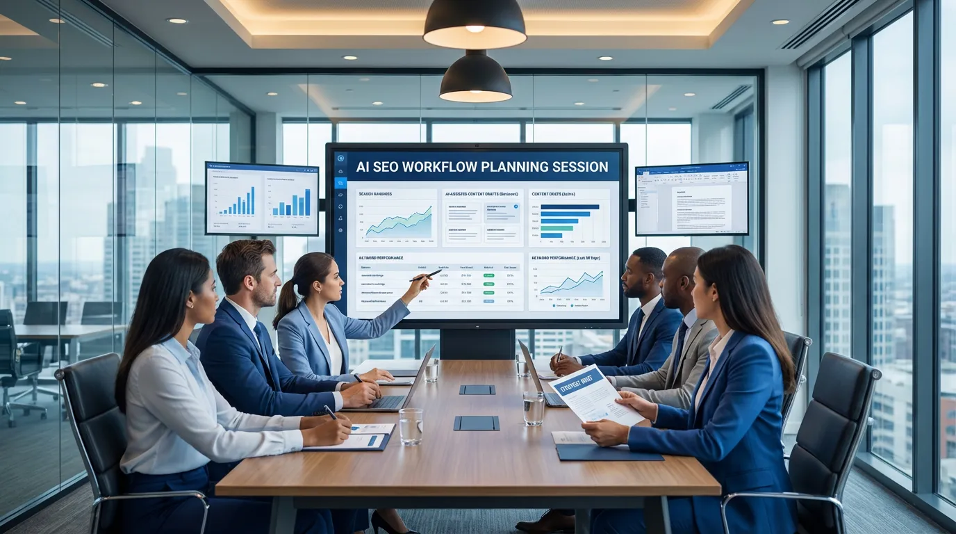 AI SEO workflow planning session