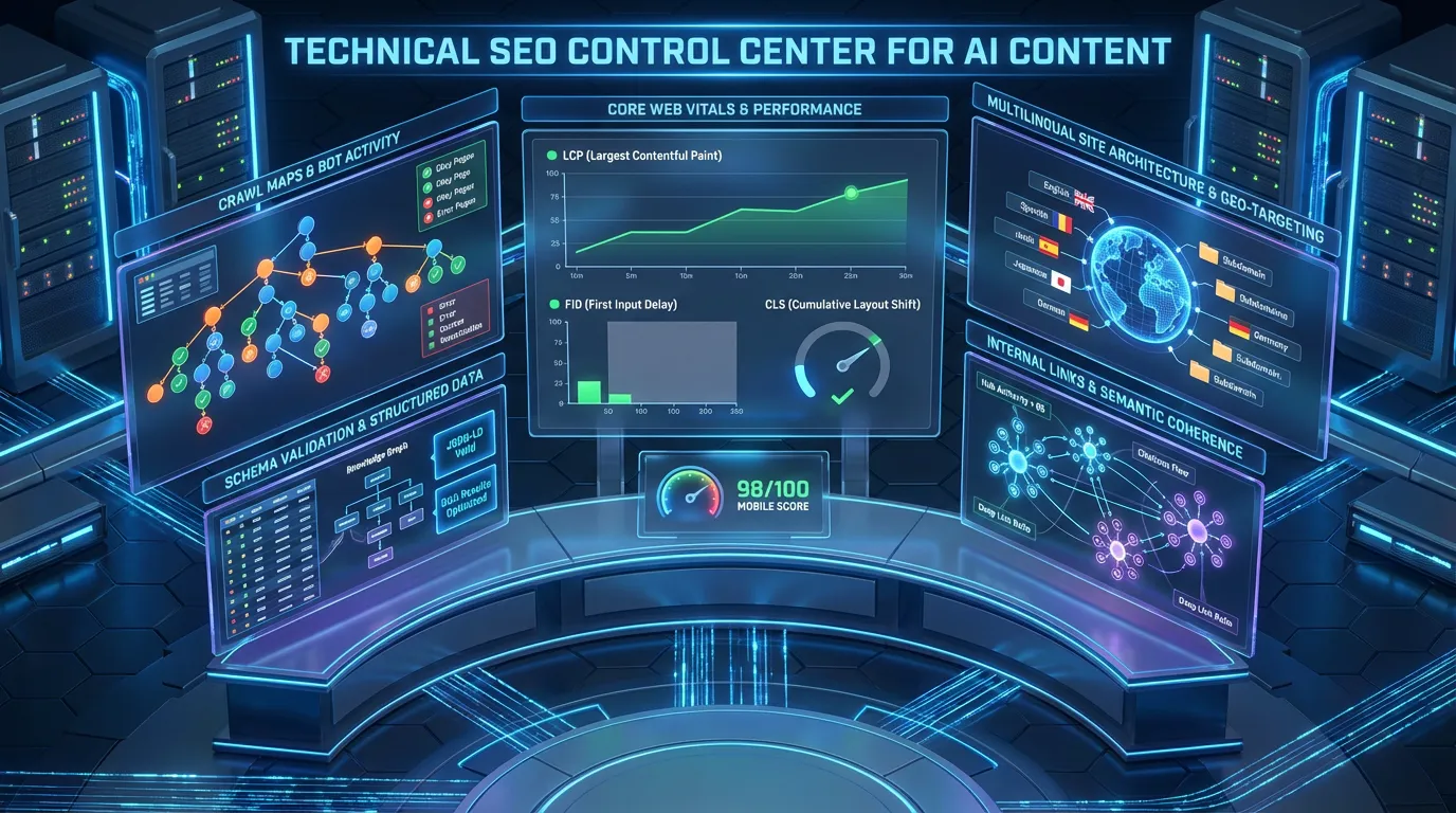 Technical SEO control center for AI content
