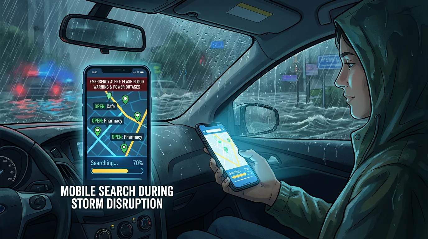 Mobile Search During Storm Disruption