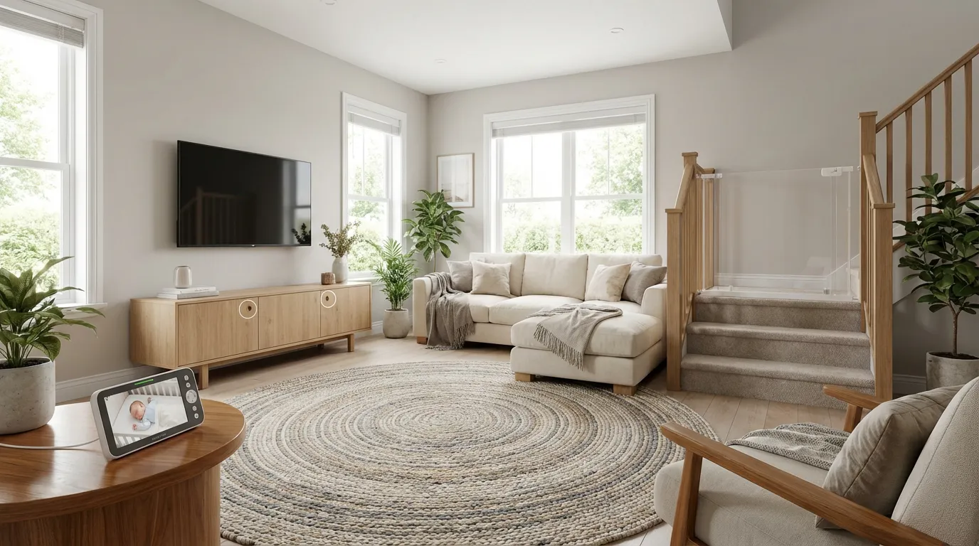 Modern babyproofed living room