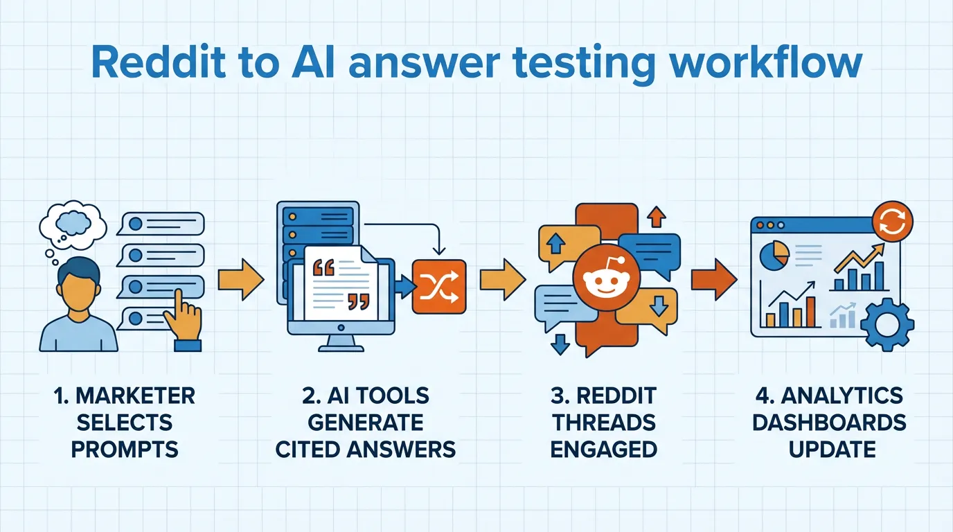 Reddit to AI answer testing workflow