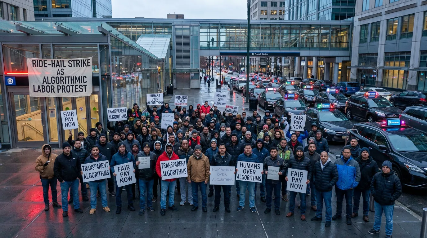 Ride-hail strike as algorithmic labor protest