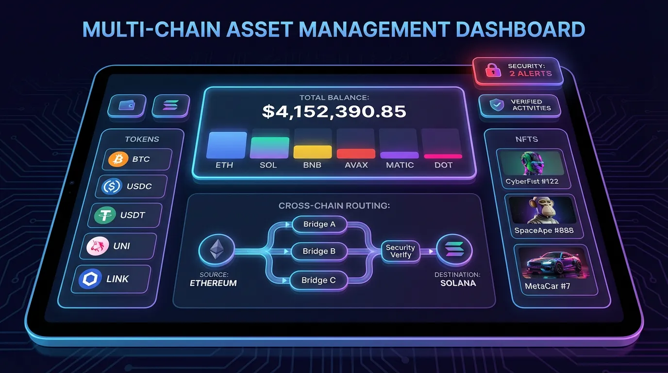 Multi-chain asset management dashboard