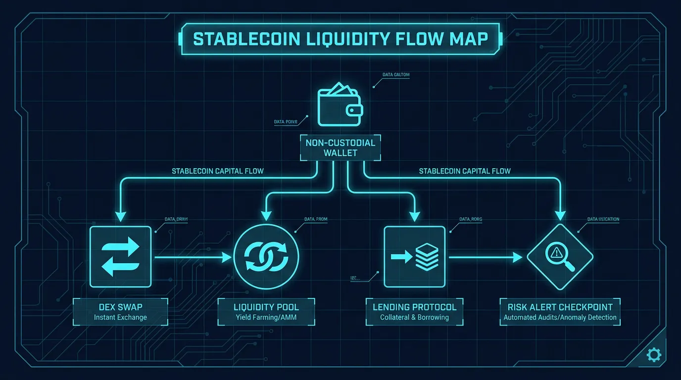 Stablecoin liquidity flow map