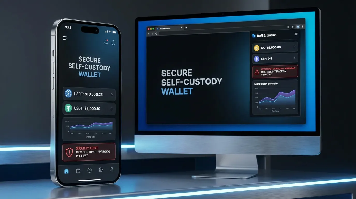 Secure self-custody wallet in DeFi use