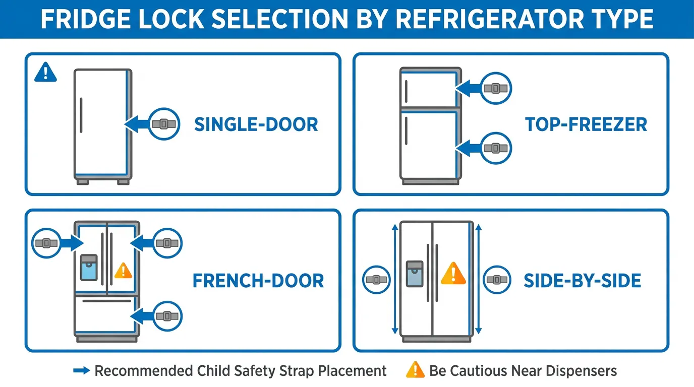 Fridge lock selection by refrigerator type