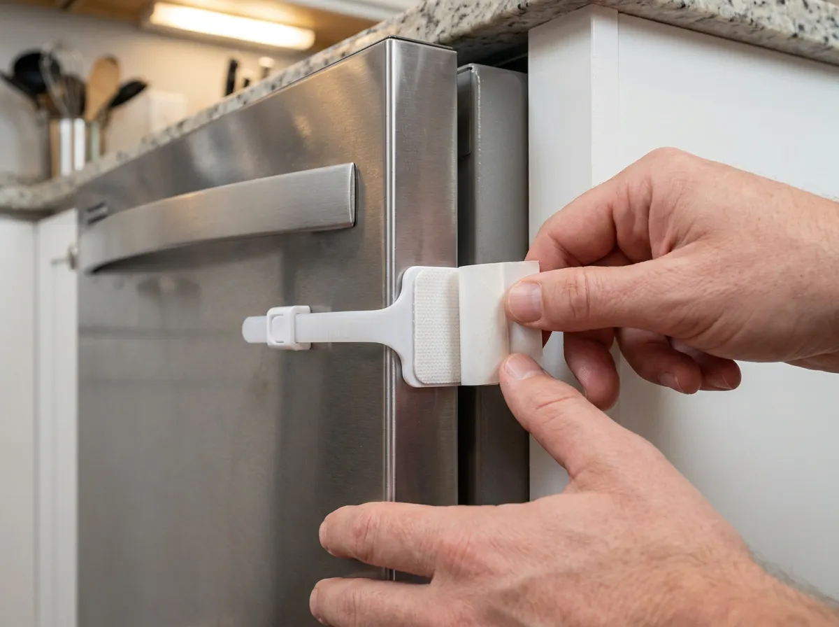 Adhesive Strap Lock Installation Close-Up