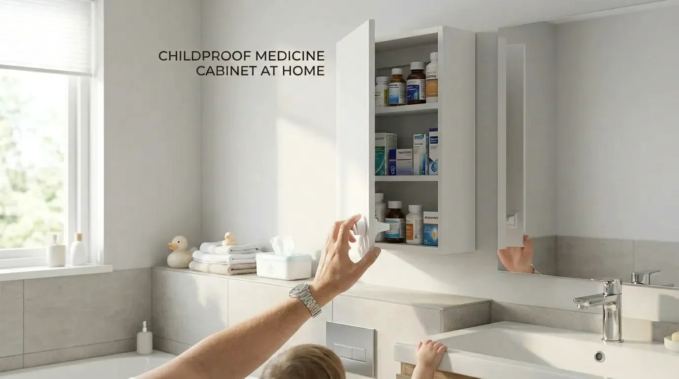 Childproof medicine cabinet at home