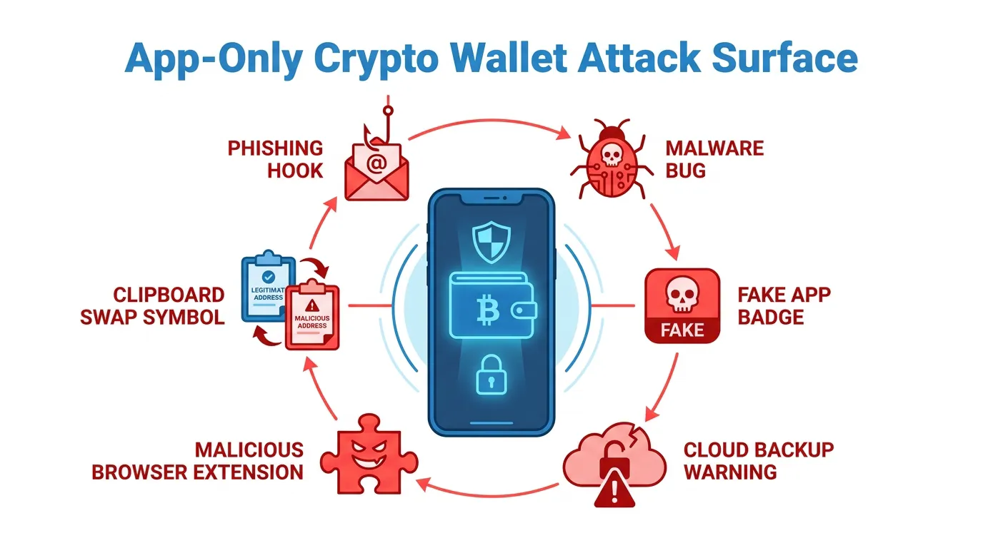 App-Only Crypto Wallet Attack Surface