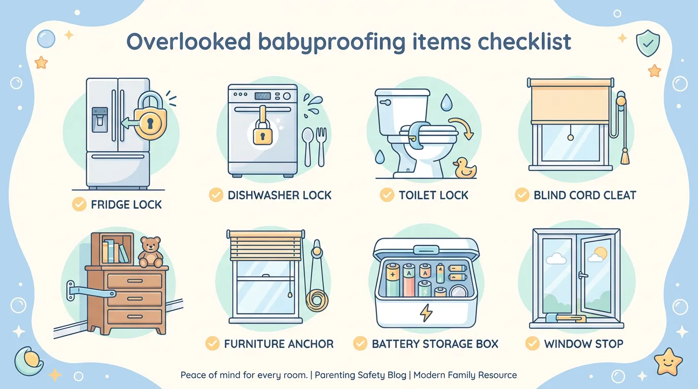 Overlooked babyproofing items checklist