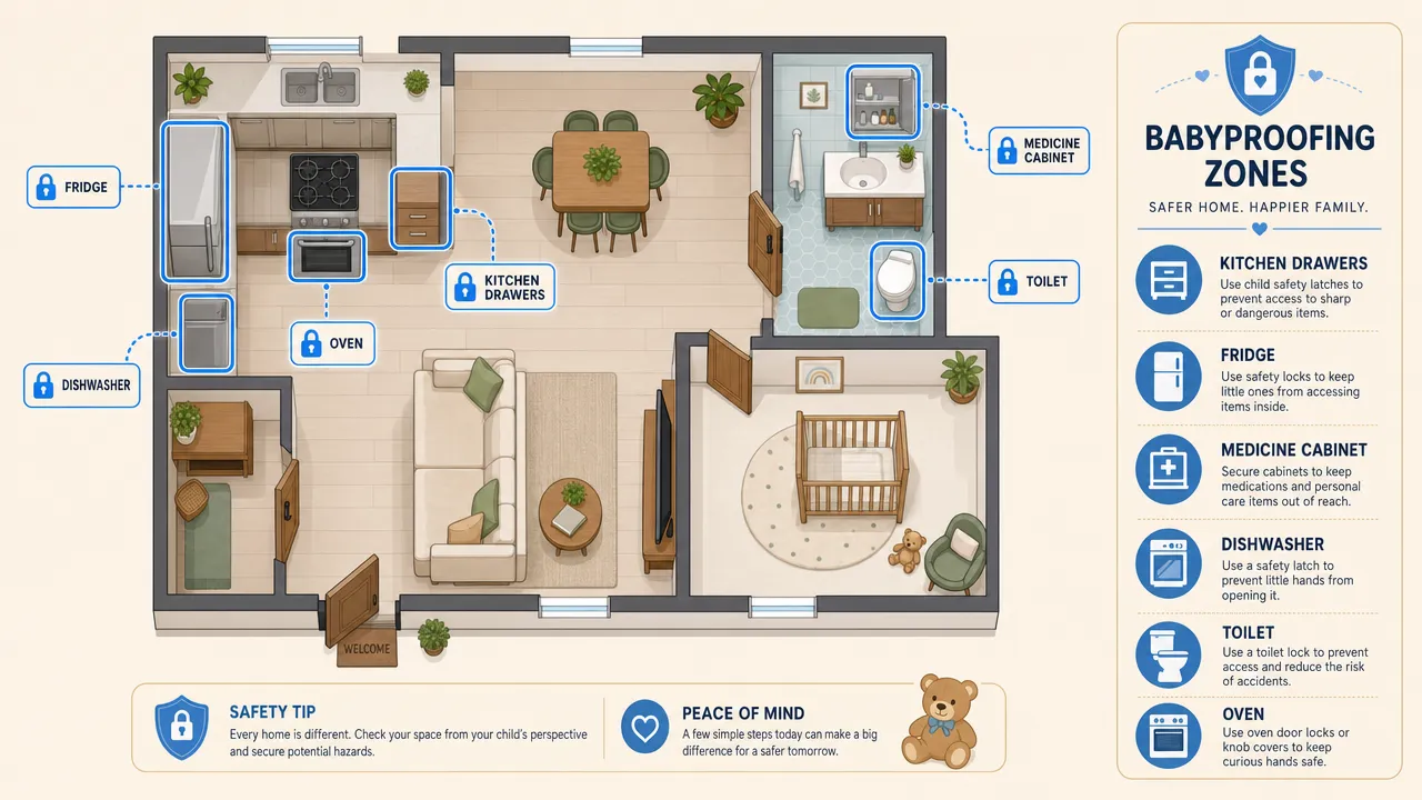 Babyproofing zones in a modern home