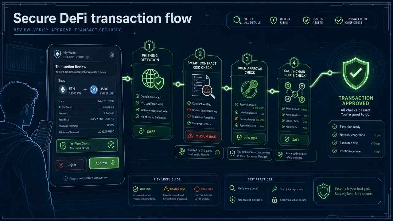Secure DeFi transaction flow