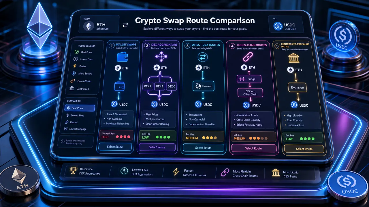 Crypto Swap Route Comparison