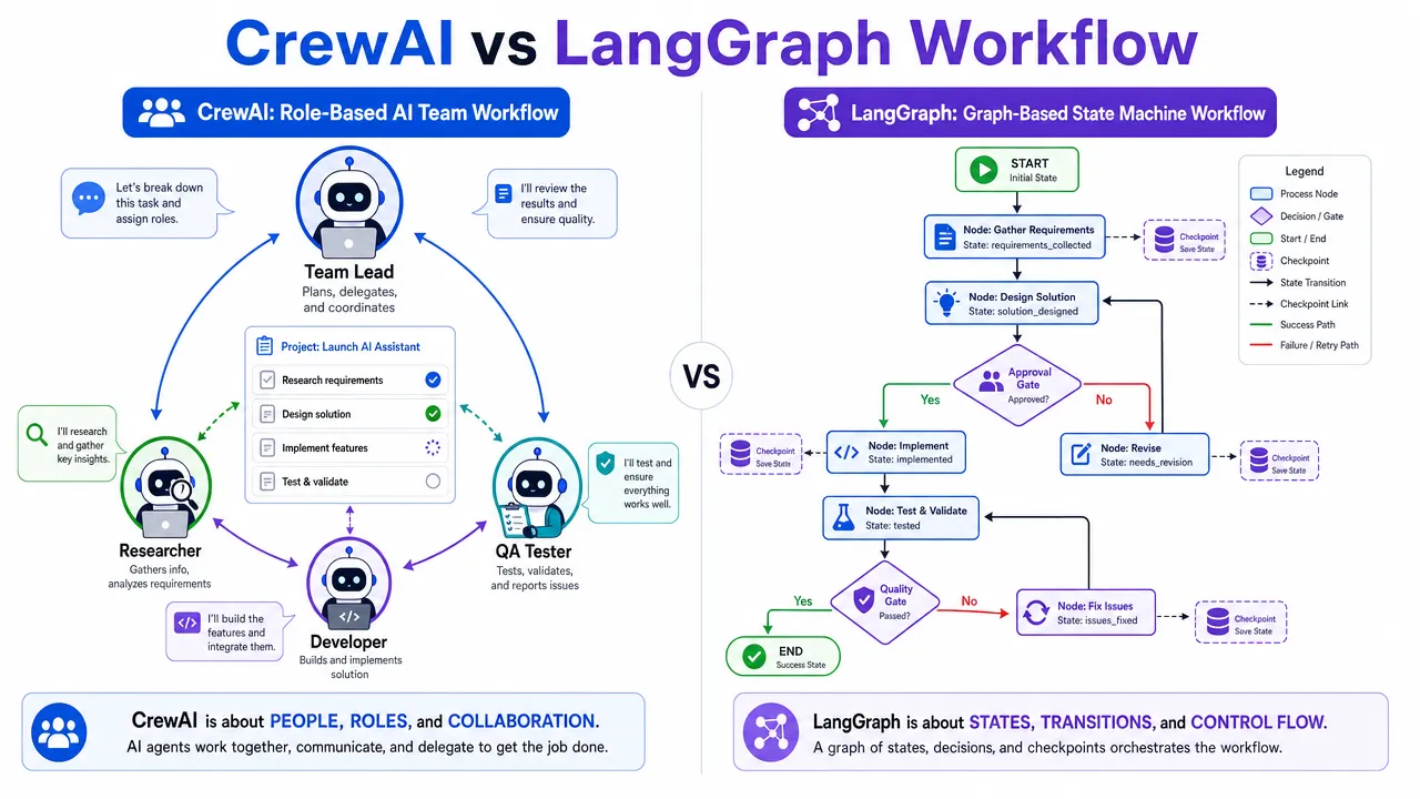 CrewAI vs LangGraph Workflow