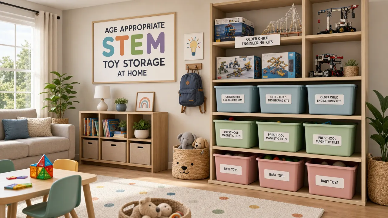 Age appropriate STEM toy storage at home