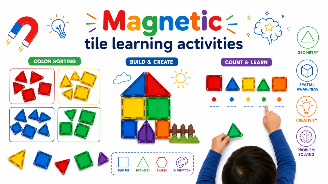 Magnetic tile learning activities