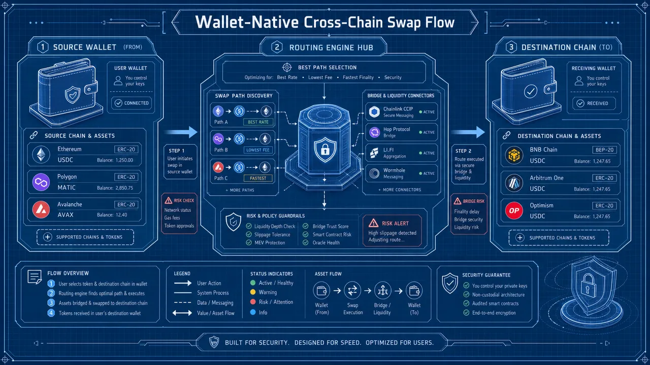 Wallet-Native Cross-Chain Swap Flow