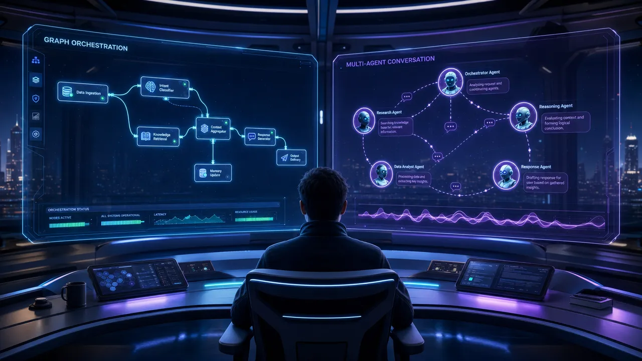 Graph orchestration and multi-agent conversation