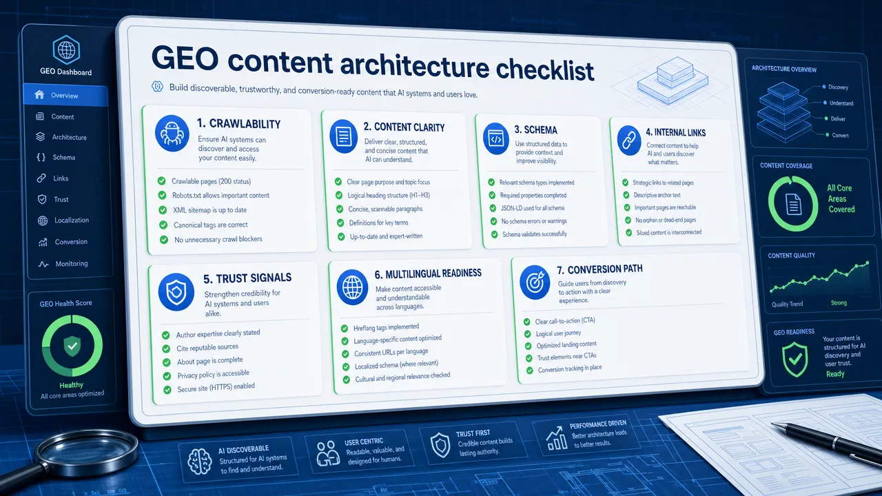 GEO content architecture checklist