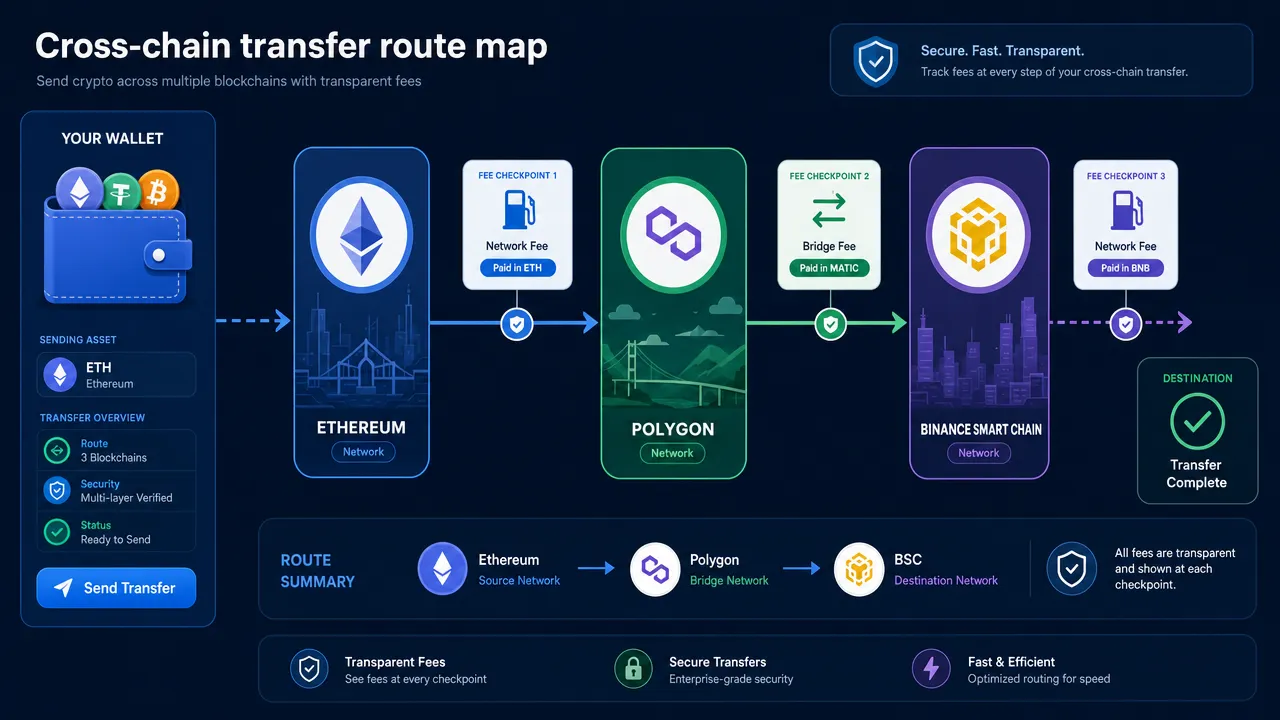 Cross-chain transfer route map