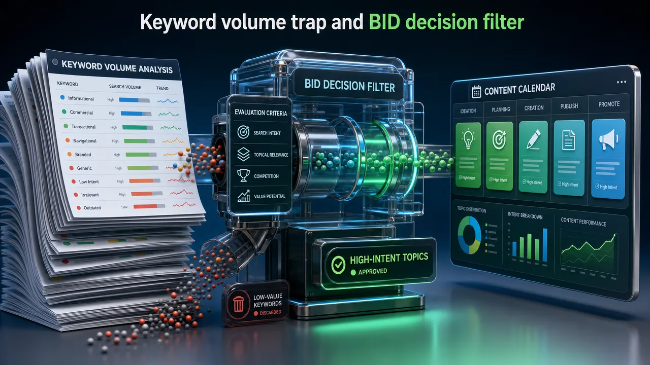 Keyword volume trap and BID decision filter