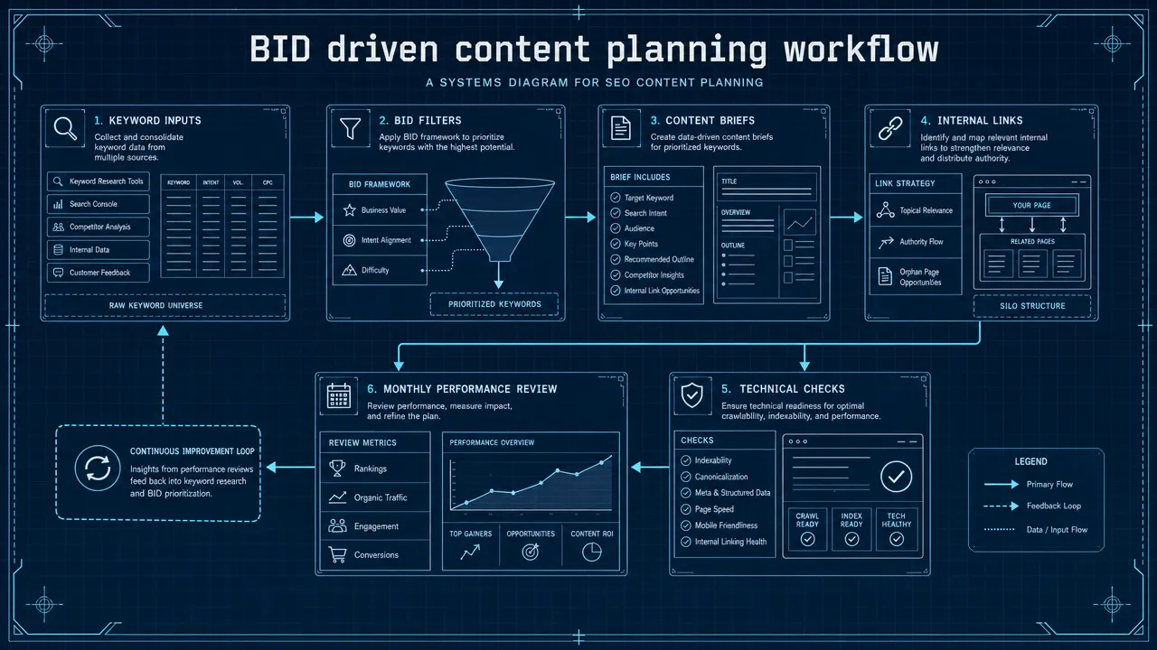BID driven content planning workflow