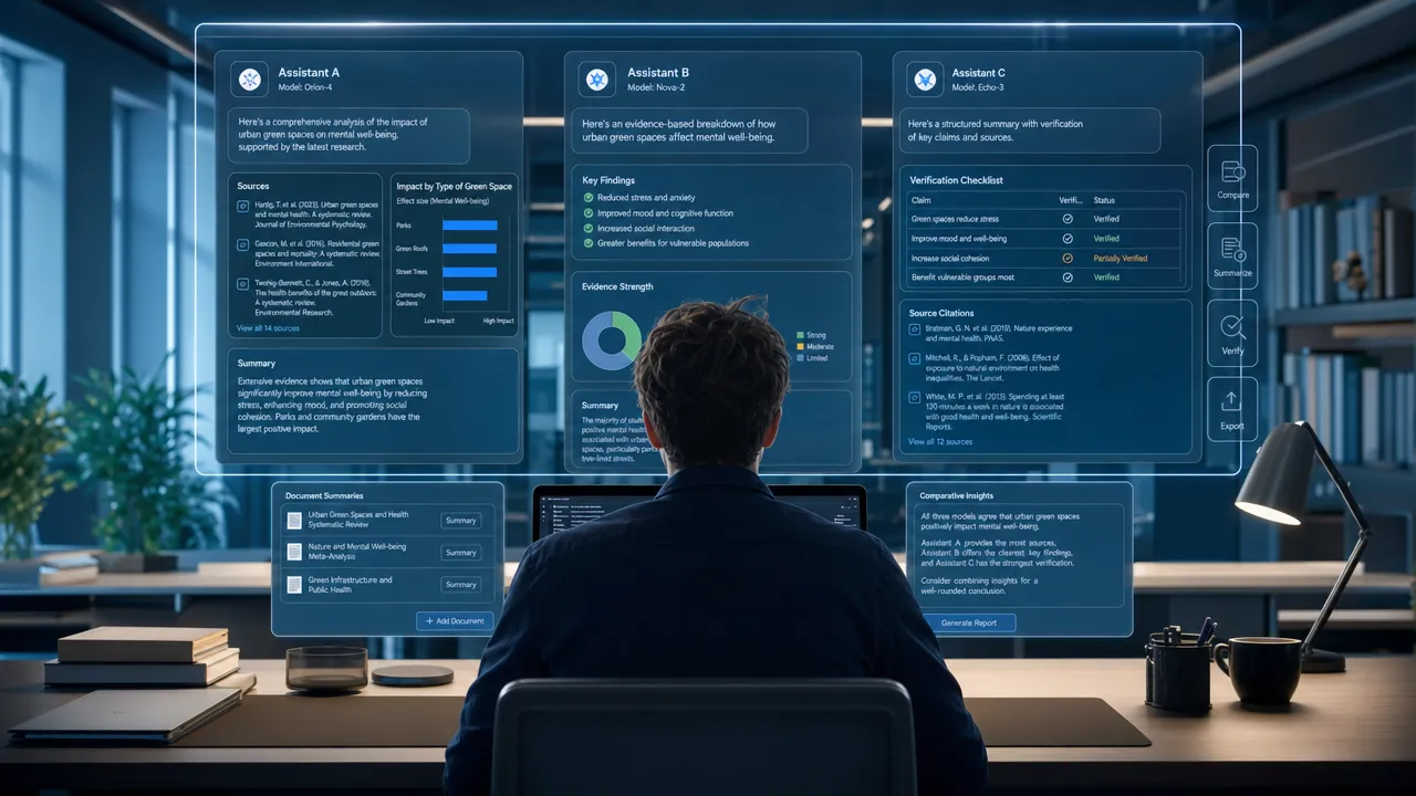 AI research workflow desk
