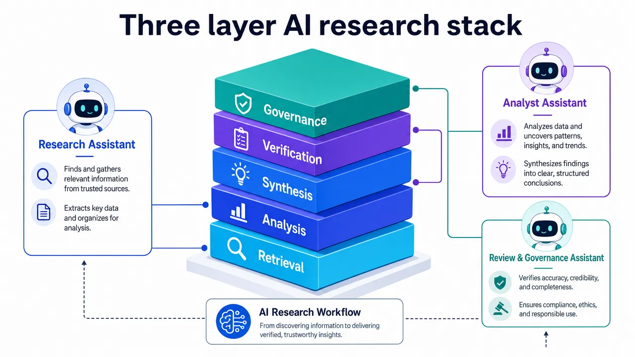 Three layer AI research stack